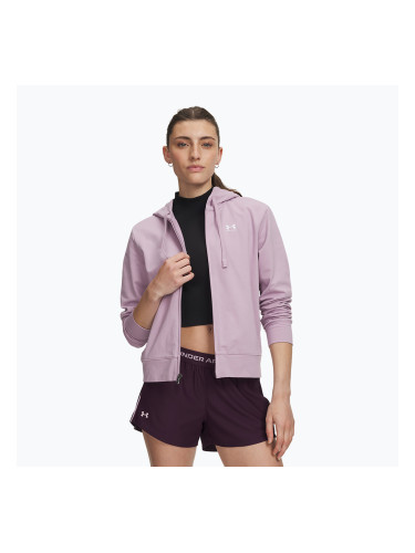 Дамски суитшърт Under Armour Sport Terry FZ mauve pink/white