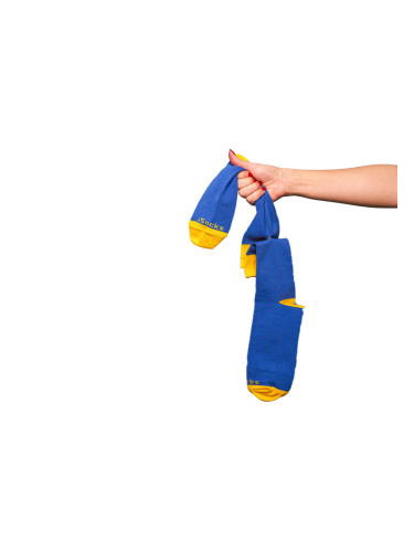 Свързани чорапи iSocks Classic, лилаво и жълто