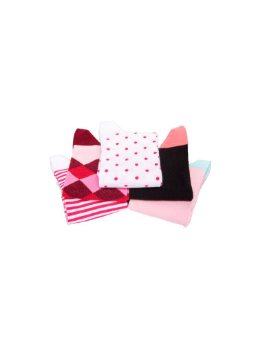 Подаръчна кутия свързани шарени чорапи iSocks Box 5.9, Розово