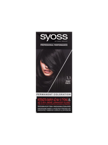 Syoss Permanent Coloration Боя за коса за жени 50 ml Нюанс 1-1 Black