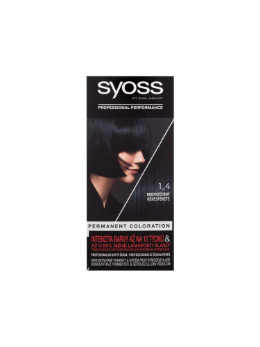 Syoss Permanent Coloration Боя за коса за жени 50 ml Нюанс 1-4 Blue Black