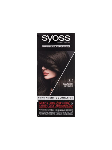 Syoss Permanent Coloration Боя за коса за жени 50 ml Нюанс 3-1 Dark Brown
