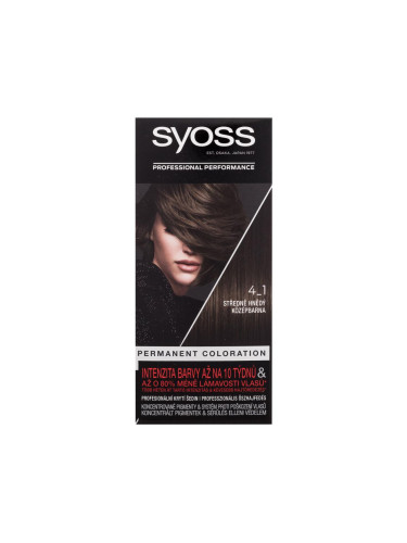 Syoss Permanent Coloration Боя за коса за жени 50 ml Нюанс 4-1 Medium Brown