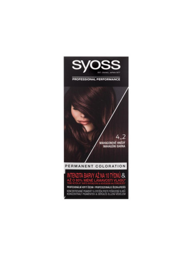 Syoss Permanent Coloration Боя за коса за жени 50 ml Нюанс 4-2 Mahogany Brown