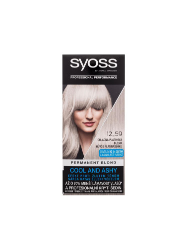 Syoss Permanent Coloration Permanent Blond Боя за коса за жени 50 ml Нюанс 12-59 Cool Platinum Blond