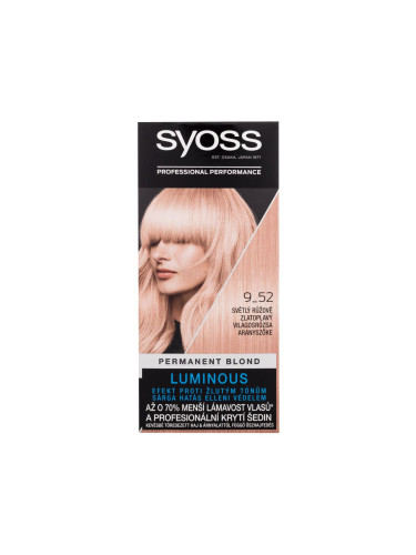Syoss Permanent Coloration Permanent Blond Боя за коса за жени 50 ml Нюанс 9-52 Light Rose Gold Blond