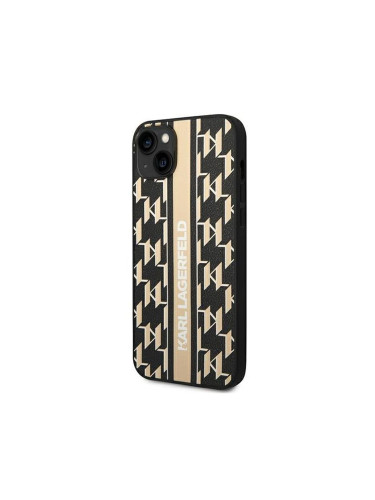 Оригинален кейс Karl Lagerfeld Monogram Stripe, За iPhone 14 Pro (6.1), Кафяв