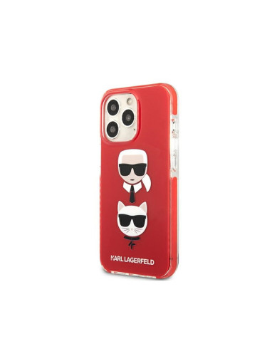 Оригинален кейс Karl Lagerfeld Karl and Choupette Head, За iPhone 13 Pro (6.1), Червен