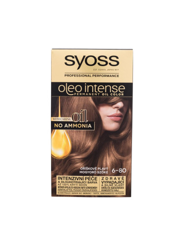 Syoss Oleo Intense Permanent Oil Color Боя за коса за жени 50 ml Нюанс 6-80 Hazelnut Blond