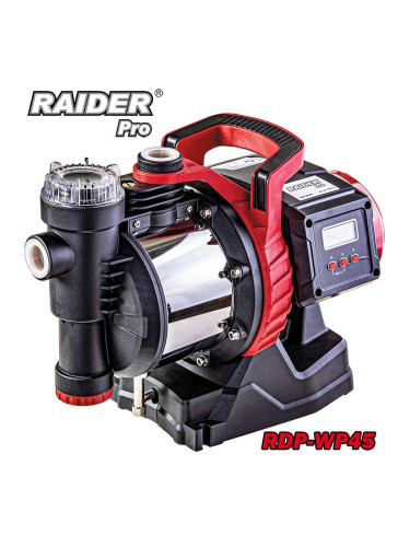 Хидрофорна Помпа с воден филтър RAIDER RDP-WP45, 1100W, 1" LCD дисплей