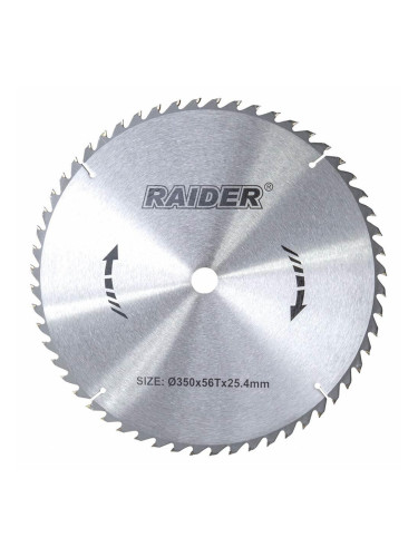 Диск циркулярен за дърво и MDF 350x25.4ммx56T, RAIDER RD-SB08