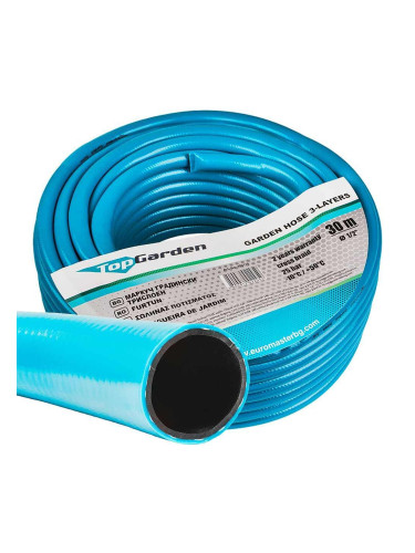 Маркуч градински трислоен 1/2", 30 м, TopGarden 402115