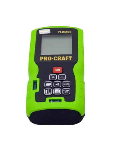 Лазерна ролетка 60м, PROCRAFT PLDM60, ±1mm, 7 функции + калъф за колан