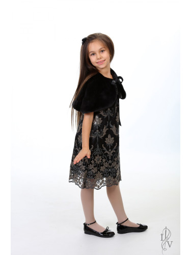 Луксозна детска рокля"LITTLE DARK SHINE"