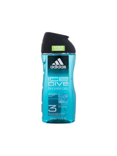 Adidas Ice Dive Shower Gel 3-In-1 New Cleaner Formula Душ гел за мъже 250 ml