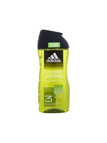 Adidas Pure Game Shower Gel 3-In-1 New Cleaner Formula Душ гел за мъже 250 ml