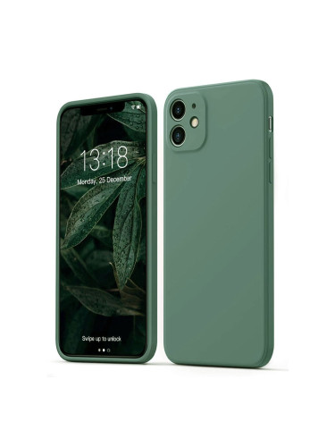 Силиконов кейс bSmart Silicone Soft Cover, За iPhone 14 (6.1), Тъмнозелен