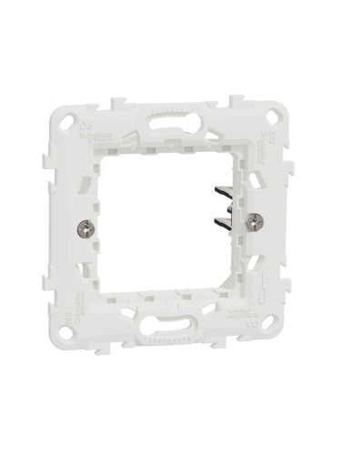 Монтажна рамка, едно гнездо, пластмаса, цвят бял, New Unica, Schneider Electric, NU7002PG