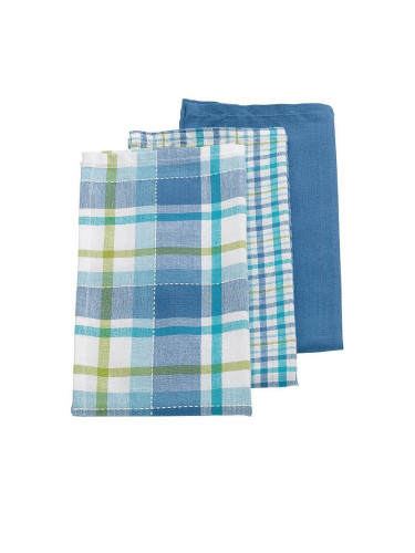 Комплект от 3 бр. кухненски кърпи KELA PASADO в син цвят - 65 х 45 см