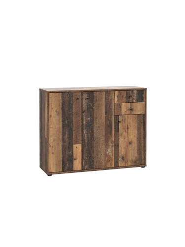 СКРИН ТЕМПРА 2 С ТРИ ВРАТИ И ДВЕ ЧЕКМЕДЖЕТА 108.8/34.8/85.8 ДЪБ ВИНТИДЖ