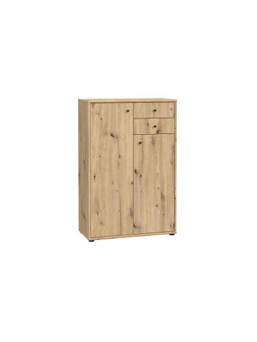 СКРИН ТЕМПРА 2 С ДВЕ ВРАТИ И ДВЕ ЧЕКМЕДЖЕТА 73.7/34.8/111.1 ДЪБ АРТИЗАН