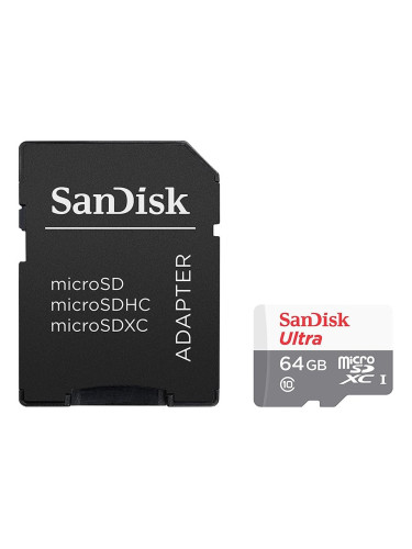 SanDisk Ultra microSDXC 64GB + SD Adapter 100MB/s Class 10 UHS-I, EAN: