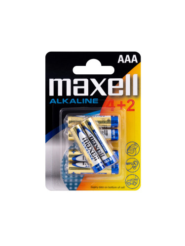 Алкална батерия MAXELL LR03 AAA 1,5V /4+2 бр. в опаковка