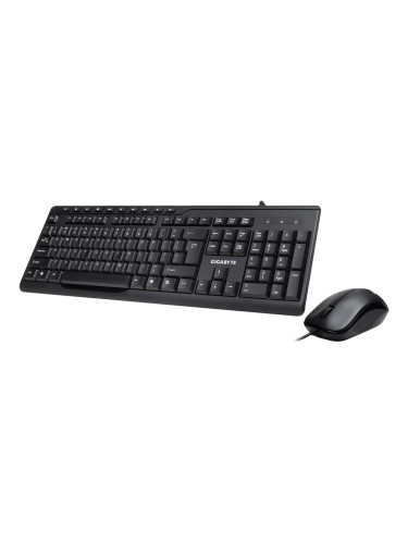 Kомплект жична клавиатура с мишка Gigabyte KM6300, Черен