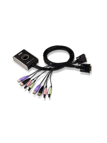 KVM суич ATEN CS682 - 4x USB A, 2x DVI, 4x 3.5mm jack