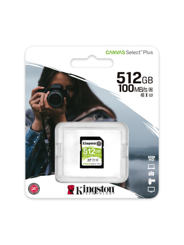 Карта памет Kingston Canvas Select Plus SD 512GB, Class 10 UHS-I