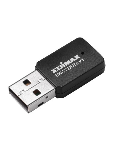 Безжичен мини адаптер EDIMAX EW-7722UTN V3, USB, Realtek, 2.4Ghz, 802.