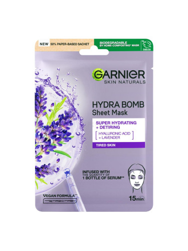 Garnier SkinActive Moisture Bomb Super Hydrating + Anti-Fatigue Маска за лице за жени 1 бр