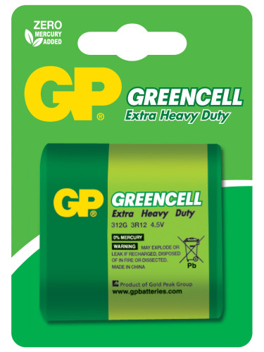 Цинк карбонова батерия GP 3R12 /1 бр. в опаковка/ блистер GREENCELL 4