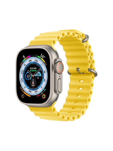 Силиконова каишка bSmart Ocean за Apple iWatch 42/44/45/49mm, Жълта