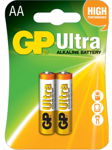 Алкална батерия GP ULTRA LR6 AA /2 бр. в опаковка/ 1.5V GP, GP15AU