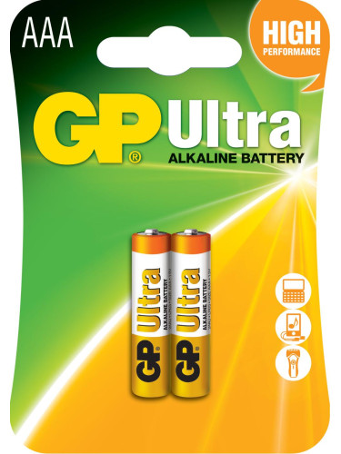 Алкална батерия GP ULTRA LR03 AAA /2 бр. в опаковка/ блистер 1.5V GP,G