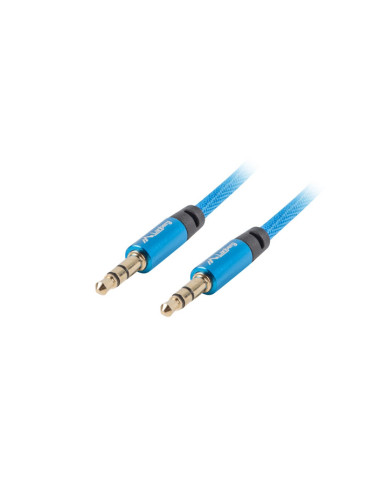 Кабел Lanberg mini jack 3.5mm M/M 3 pin cable 1m, blue premium