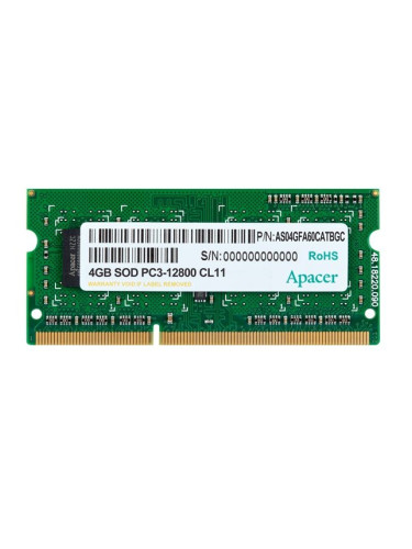 Памет Apacer 4GB Notebook Memory - DDR3 SODIMM PC12800 @ 1600MHz