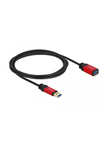 Удължителен кабел Delock USB-A мъжко - USB-А женско, 2 м, Premium, Екр