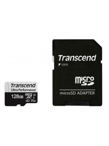 Памет Transcend 128GB micro SD w/ adapter UHS-I U3 A2 Ultra Performanc