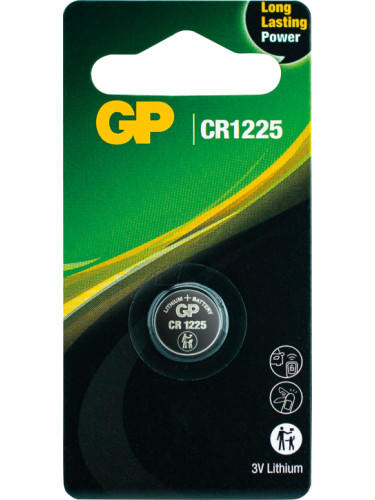 Литиева бутонна батерия GP CR-1225 3V 1 бр. в блистер /цена за 1 бр.