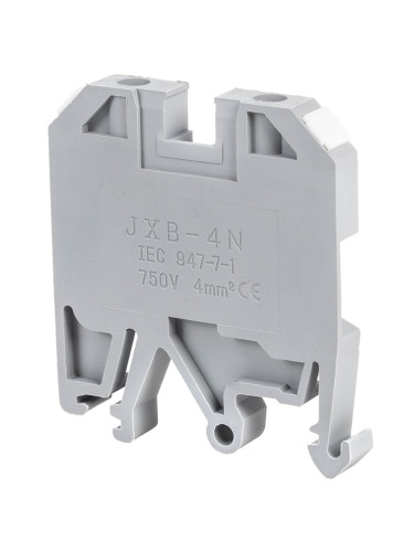 Редова клема, едноредова, JXB-4N, 4mm2, 32A, 800V, сива