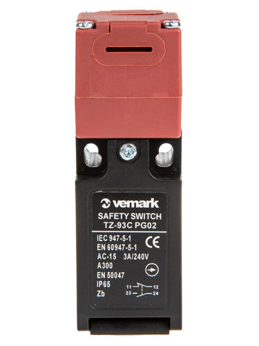 Краен изключвател TZ-93CPG02, 3A/240VAC, ъглов, авариен, NO+NC