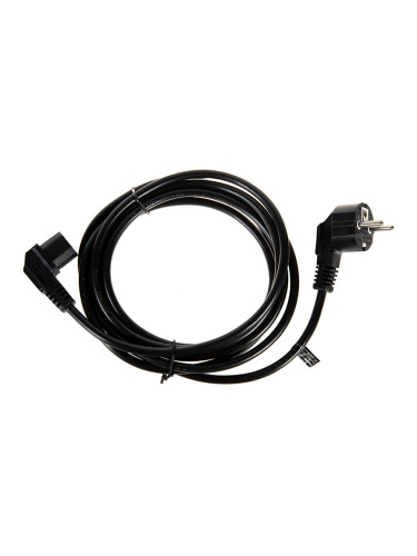 Захранващ кабел 3x1mm2, 3m, шуко Г-образно, IЕC-320-C13 Г-образно,  черен