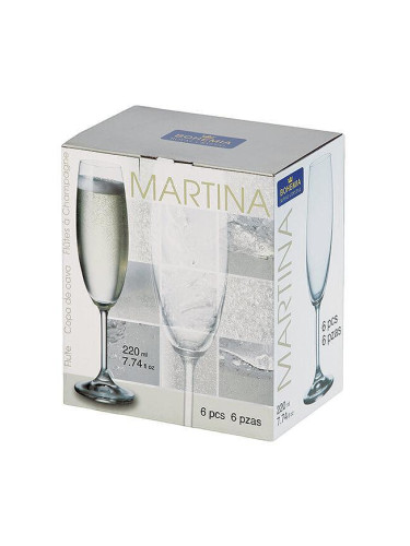 Чаша за шампанско Bohemia Royal Martina 220ml, 6 броя