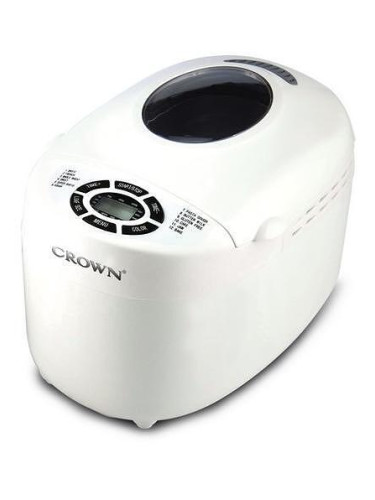 Хлебопекарна Crown CBM-6562, 850W, 12 пpoгpaми, сензорен панел, вмecтимocт до 1250g, функция "пауза", Бяла