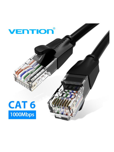 Vention Кабел LAN UTP Cat.6 Patch Cable - 1M Black - IBEBF
