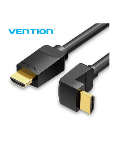 Vention Кабел HDMI Right Angle 90 Degree v2.0 M / M 4K/60Hz Gold - 2M 