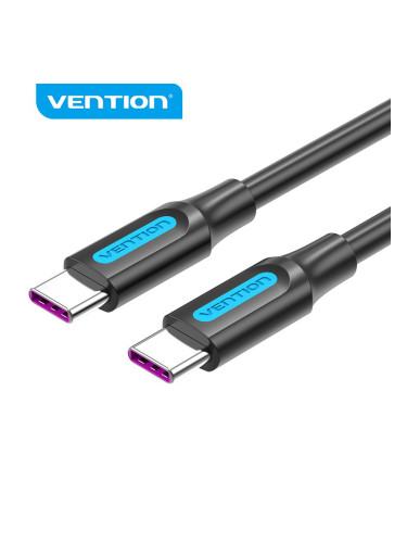 Vention Кабел USB 2.0 Type-C to Type-C - 0.5M Black 5A Fast Charge - C