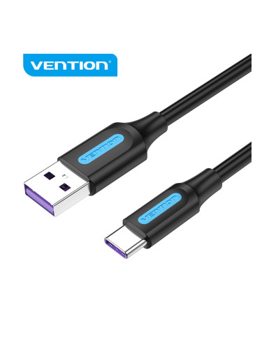 Vention Кабел USB 3.1 Type-C / USB 2.0 AM - 0.5M Black 5A Fast Charge 